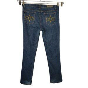 Uka Jeans Blue Jeans Straight Leg Juniors Size 11 Medium Wash Stretch